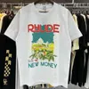 メンズTシャツRhude Tshirt Castle Coconut Tree Windowsill Cadual Loose Breateable Breateable Short Sthie T Shirt T Shirt Tシャツカップ