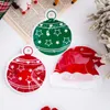 Present Wrap 6st Christmas Plastic Candy Bags Santa Claus/Snowman/Handskar Biscuit Packaging Bag 2024 Navidad Home Party Gifts Packing