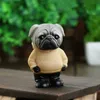 Interiördekorationer Cool Pug Car Dashboard Toys Biltillbehör Interiör Auto Dekoration för Home Cartoon Puppy Dog Figures Car Ornaments Gifts Söta T240509