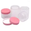Förvaringsflaskor 25 st/parti tom 50-250g husdjur öga/ansikte grädde burk plastmat lotion ansiktsmask behållare kosmetisk flaskmatt matt rosa lock