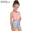 Hi Fish Tankini New Children's Massuit de maillot avec deux bords de mouche pour les filles