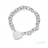 S925 Silver Love Heart Bracciale Classico Brand Luxury Brand Four Hearts Blangle Designer Diamond Bracciale Collana Gioielli per le donne Regalo di compleanno