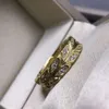 Joyas de diseñador Tiffanyjewelry t Precisión Home Precision Anillo de diamantes de hoja de vid de alta calidad de alta calidad con cien pagodas