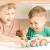 Montessori Toys Block Animal Block Dragging Stars Moon Surround Train Hand Coordenação Empilhando Toy Toy Made Decoration Gifts 240509