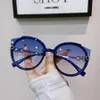 Солнцезащитные очки 2022 винтажные кошачьи глаза круглая женская корейская версия металлическая градиент -градиент солнцезащитные очки роскошные оттенки UV400 208J