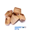Skålar brun fyrkantig naturlig träskål hållbar förtjockad sallad frukt måltid bröd bordsvar
