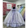 Paarse prinses baljurk Quinceanera -jurken met cape bloemen Appliques kralen Vestidos de 15 anos zoete 16e jurk