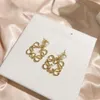 Designer Stud Earrings Design for Women Jewelry Wedding Party Gifts Love Girl Earrings 18K Gold Plated Boutique Jewelry New Charm