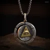 Anhänger Halsketten alte ägyptische Horus Auge Gottes Halskette Männer und Frauen Geschenk Retro Rotatable Pentagramm Pullover Kette Punkschmuck