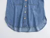 Blouses pour femmes Maxdutti American Vintage Denim Shirt Boyfriend Boyfriend Ladies Big Pocket Made Old Loose Automne