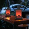Candle Holders Simulation Fireplace Creative Small Ornaments Home Crafts Holder Led Charcoal Flame Wind Lamp