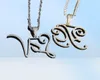 Nom personnalisé Lettres cursives Collier pendent Gold Silver Charm Men des femmes Fashion Hiphop Rock Bijoux avec chaîne de corde24155629280