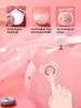 Compact Mirrors Cute little pig makeup mirror with LED light handheld girl small fan portable travel high-definition Q240509