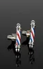 Dongsheng Krawatte Clips Cufflink -Serie Friseur Shop Barber Pole Manschettenknöpfe Männer Hemd Manschettenknöpfe Schmuckmanschettenknöpfe Neues Zubehör180932