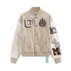 Herrenjacken Designer von Jacken White Varsity Vintage Loose Long Baseball Hip Hop Harajuku Off With Jacket Letter Stickerei Streetwear 523