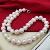 11-12-13-15 mm Big Pearl Necklace 100%Natural Freshwater Pearl Jewelry 925 Sterling Silver For Women Fashion Gift 240510