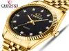 Chenxi Golden Watches for Men Fashion Business Top Marke Luxus Quarz männliche Uhr Wasserdichte Armbanduhren Relogio Maskulino2504213