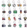 Keychains lanyards sportvoetbal sleutelhanger hanger PVC zachte lijm DIY Decoratieve buckle Backpack Amazon Gift Groothandel