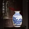 Vasi blu pittura casa in porcellana bianca vaso ceramico vaso da fiore tv e moderno ornamento paesaggistico cinese del gabinetto jingdezhen