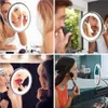 Espelhos compactos espelhos de maquiagem rotativa de 10x com ferramenta de amplificação de luz LED, decoração de viagem para casa flexível Q240509