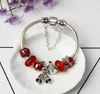 Strands Pand Christmas bell bracelet fashion red apple and crystal beaded bracelet with box whole2161743