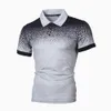 Polos masculins New Mens Polo T-shirt Classic Casual Personomy imprimé ultra-mince à manches courtes top à la mode Q240509