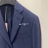 Homens blazers inverno brulioni seda lã de lã azul de botão azul