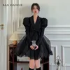 Женские куртки Korejepo Fashion Classic платья осенние зимняя королевская сестра сетчатые сетки платье с сетка