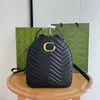 Mujeres Marmones Bookbag Bag Luxury Travel Bags Black Mackpacks 22cm