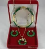 Biżuteria Sprzedaj nową najnowszą modną biżuterię Zielony Jade Naszyjnik Kolczyki Bracelets9654471