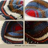 Winter Korean Handmade Crochet Striped Bucket Hat Women Retro Contrast Color Warm Fisherman Hat Girl Fashion Knitted Beanies Hat 240430