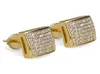 14K Gold Plated Hip Hop Micro Paved CZ Square Curved Back Screw Back Stud Earring for Men Women6668855