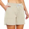 Pantaloncini da donna Nuovo moda Shorts a colori solidi pantaloni da donna casual comode ad alta cintura ad alta cintura sportiva shorts shorts abbigliamento da donna y240504