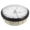 時計アクセサリ丸時計挿入3インチクォーツフィットアップ運動時間ホワイトダイヤルブラックトリムローマ数字