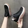 Casual Shoes High-Top-Schnürschnüre-Retro-Moccasins Frauen 2024 Frühlings- und Herbst-Dicke unten All-Match Mode-Frauen-Single