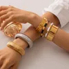 Texture in acciaio inossidabile pezzi pezzi di braccialetto di serpente bracciale 18k oro oro largo braccialette di braccialetti di gioielleria da donna regalo 240510