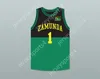 Anpassad Nay Mens Youth/Kids Prince Akeem Joffer 1 Fictional African Country Black/Green Basketball Jersey med Flag Patch Top Stitched S-6XL