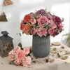 Wit paarse display kunstmatige pioenbloemen, bruid zijden nep bouquet bloem, festival bruiloft decoraties valentijnsdag cadeau