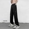 High Street Ice Silk Drape Hosen für Männer Streetwear Nietendekoration Baggy lässige Overalls Lose übergroße Hosen Y2K Unisex 240430