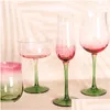 Wijnglazen creatieve vintage rood glas kunstmatig geblazen gradiënt tall cup menselijke bloem bloeiende cocktail drop levering huis garde dhvmz
