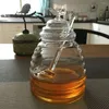 Бутылки для хранения сотовые пчелиные стеклянные медовый горшок с боросиликатом творческая кухонная утварь с мешающей ложкой