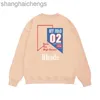 Luxe aanrecht Top Grade Designer Rhuder Hoodies 2024 Ronde nek Casual losse trui modemerk Heren dragen blauwe berg losse trui voor mannen met logo