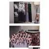 Ensemble de mode de robe en deux pièces pour les femmes automne, Nouveau étirement imprimé léopard, hauts plissés miyake et grande ligne de swing swing swirt costume dhcps