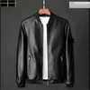 Steinjacke Herbst Winter Lederjacke Männer Mäntel stehen Kragen Reißverschluss Schwarz Motor Biker Motorrad Lederjacken M1