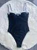 Costumi da bagno femminile Nhkdsasa 2024 Black White One Piece Swimsuit Sexy Women Solid Abita