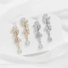 Dangle Ohrringe Mode glänzender Wasser Drop Zirkon für Frauen langer Super Fairy Style Earring Hochzeit Bankett Schmuck Schmuck