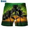 Shorts maschile Coconut Tree Hawaiian Beach 3D Stampa 3D Summer Swimming High Elastic Swit Swim Trunks