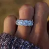 Luxury Femme Crystal Diamond Ring Boho Fashion 925 Silver Big Engagement Anneau de mariage pour femmes Cadeaux de la Saint-Valentin 262Y