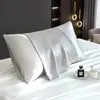 Satin Fittedsheet Set Luxury Bedlese Single Double Queen King Size Plat Sheet Solid Color High Quality Bedding 240426