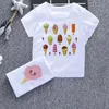 T-Shirts Cartoon süßer Junge und Mädchen T-Shirts Spaß Eis Babykleidung Harajuku Design Kinder runden Hals weiß New Childrens Shirt2405